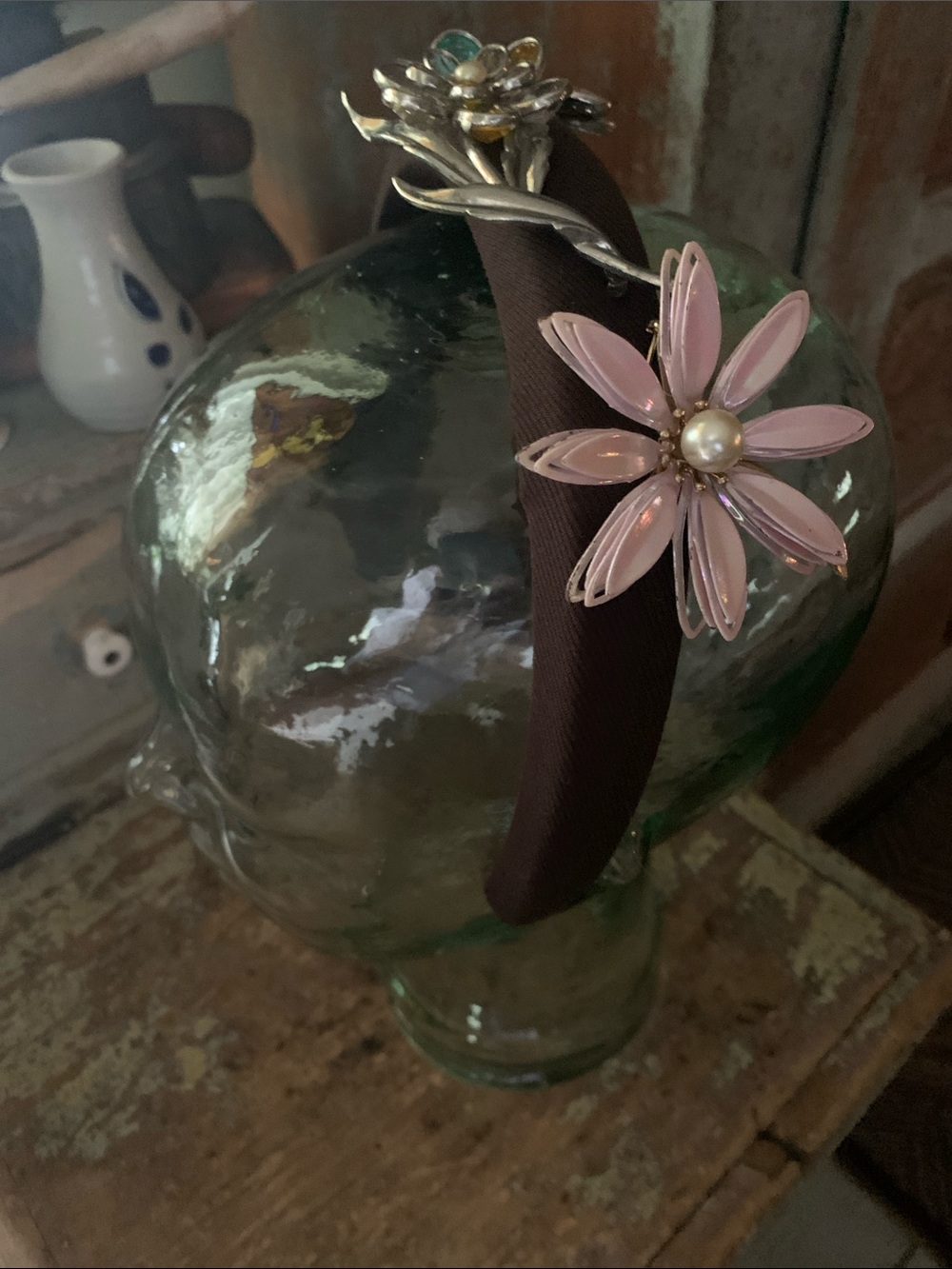 Headband with Vintage brooches